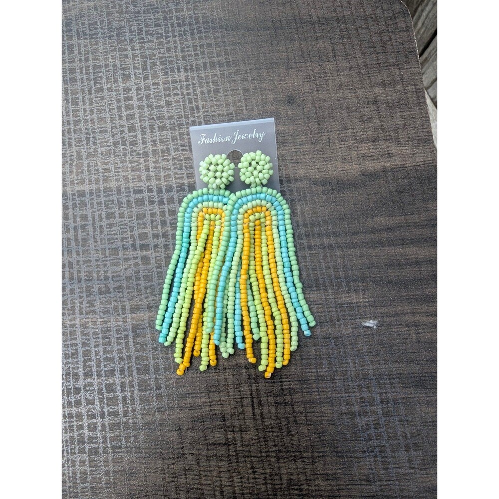 Boho Beaded Fringe Dangle Earrings Fashion Jewelry